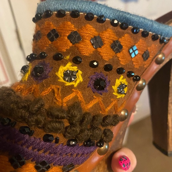 Miu Miu Multicolor Embellished Mules - Picture 7 of 8